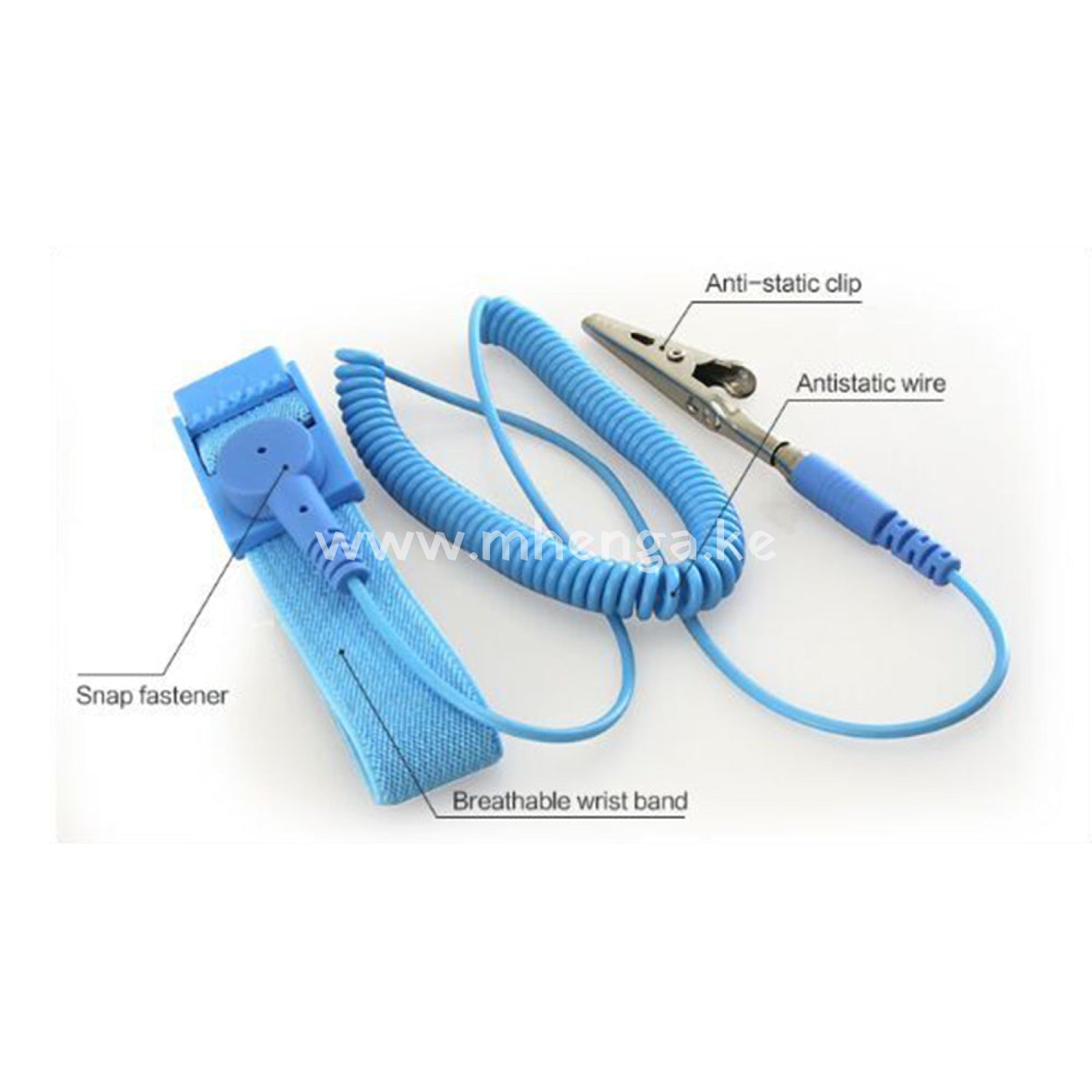 Adjustable Anti Static Esd Wrist Band With Grounding Wire Coil Cord