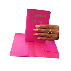 Adventure Awaits Passport Cover – PU Leather Travel Wallet Holder with Card Slots, Stylish & Durable Gift for Men & Women
